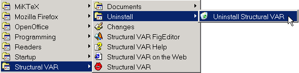 To uninstall Structural VAR. But why would you want to do that...